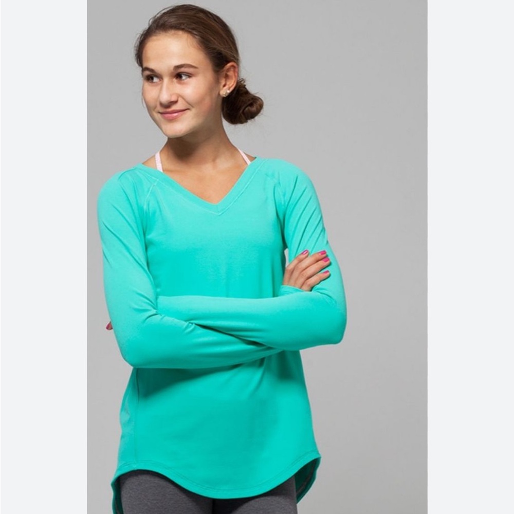 Ivivva Mindful Moments Long Sleeve Shirt Top - Bali Breeze - 12